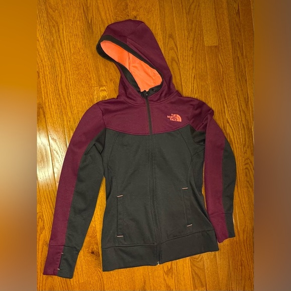 The North Face Jacket‎ Womens small Purple Lightweight Fleece Stretch Hooded - Picture 1 of 5